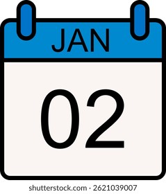 Design de ícone de vetor preenchido de linha de janeiro