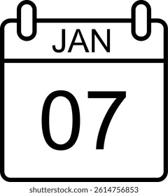 January Line Vector Icon Design