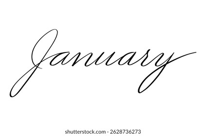 January month hand written using calligraphic style