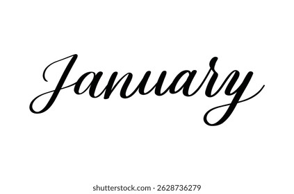 January month hand written using calligraphic style