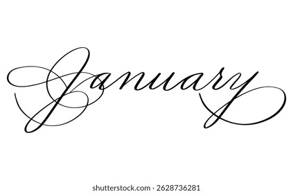 January month hand written using calligraphic style