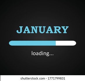January Month Loading Winter Background Template Stock Vector (Royalty ...