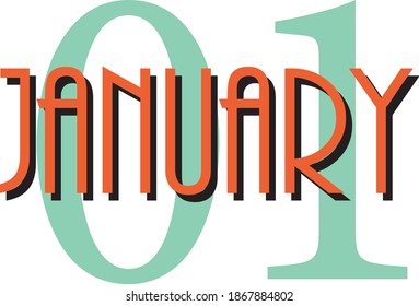 enero - mes - naranja