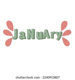 January month text vector simple