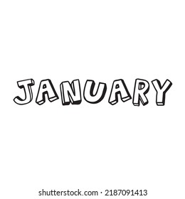January month written vector, hand drawn