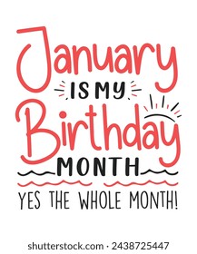 January is my birthday month design Happy birthday quote designs