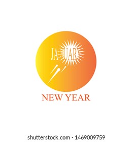 JANUARY THE NAME OF THE MONTH VECTOR