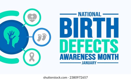 January is National Birth Defects Awareness Prevention Month background template. Holiday concept. background, banner, placard, card, and poster design template with text inscription.