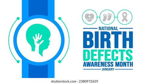 January is National Birth Defects Awareness Prevention Month background template. Holiday concept. background, banner, placard, card, and poster design template with text inscription.