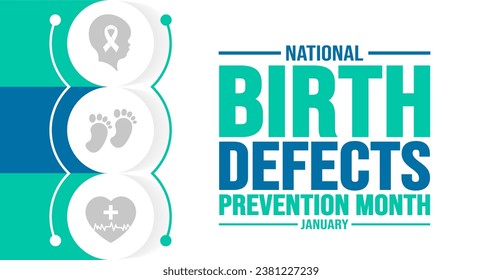 January is National Birth Defects Prevention Month background template. Holiday concept. background, banner, placard, card, and poster design template with text inscription and standard color. vector 