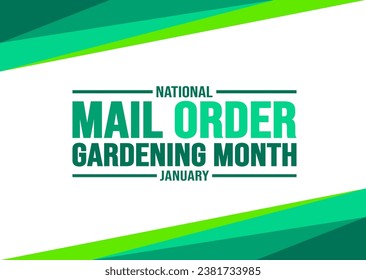 Januar ist die National Mail Order Gartend Monat Hintergrundvorlage. Urlaubskonzept. Hintergrund-, Banner-, Plakat-, Karten- und Plakatdesign-Vorlage mit Texteinschrift und Standardfarbe. Vektorgrafik