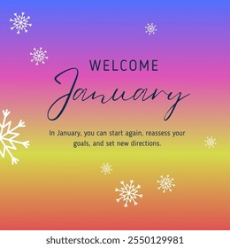 january new year vector. Simple new begining message