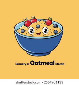 january oatmeal month january vector 