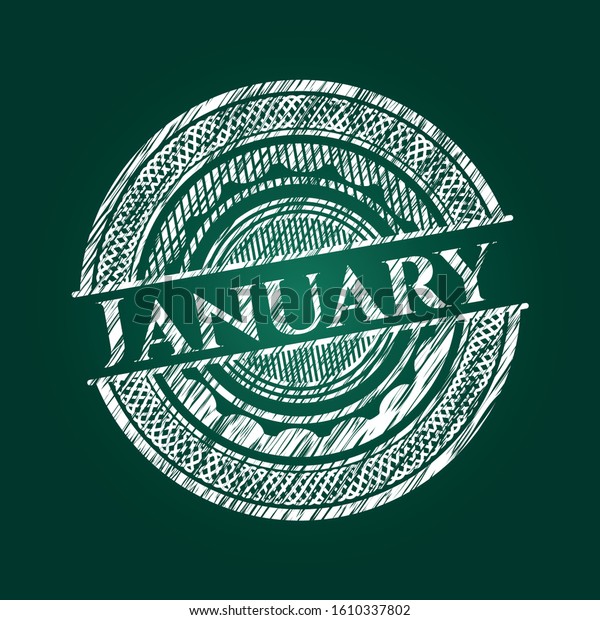 January On Blackboard Vector Illustration Detailed Stock Vector ...
