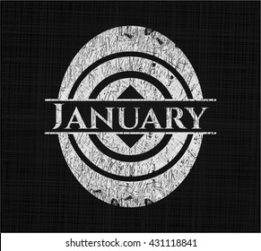 January on chalkboard