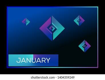 January on Dark Background. Technology Background