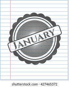 January pencil emblem