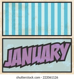 january pop art background, illustration in vector format