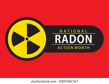 January is Radon Action Month  banner, placard, card, and poster design vector illustration.