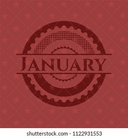 January retro red emblem