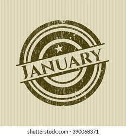 January rubber grunge texture stamp