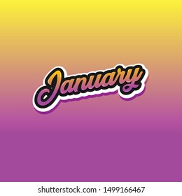 January said with hand lettering vector
