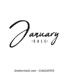 January Sale Brush Text