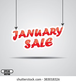 January sale Sign Hanging On Gray Background - EPS.10 Vector.
