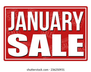 January Sale Sign, Vector Illustration