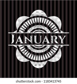 January silver shiny emblem