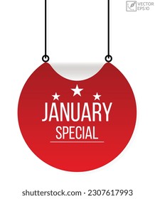 January Special banner design. January Special icon. Flat style vector illustration.