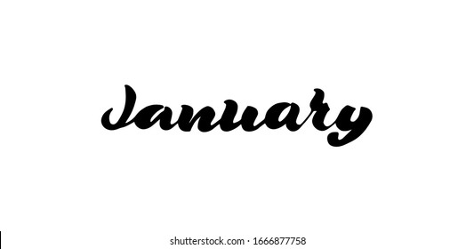 January text modern calligraphy vector, Handwritten letters illustration.

