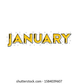 January Text Vector Letter Brush Ink Stock Vector (Royalty Free ...