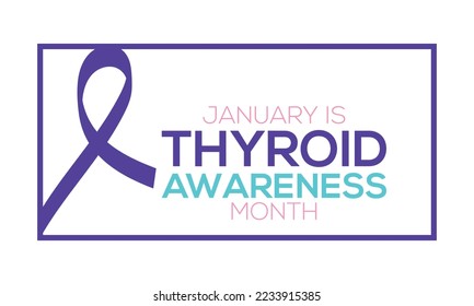 January is Thyroid Awareness Month .Thyroid disease icon vector isolated on a white background and  blue. Vector art