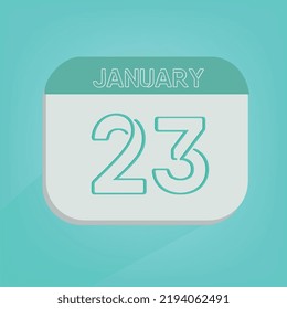 January Twentythird Art Calender Blue Art Stock Vector (Royalty Free ...