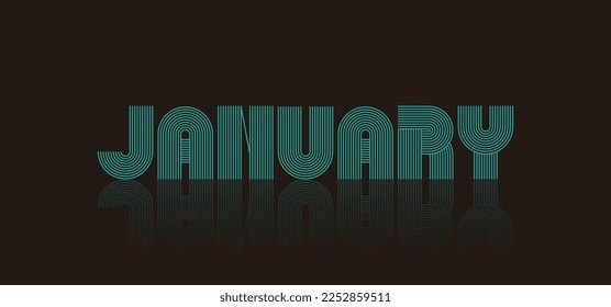 Plantilla de tipografía de enero. Boletín mensual de planificación con un estilo mínimo. Empresas y Empresas Mensual. Diseño de tipografía vectorial para folletos, tarjetas de invitación, revistas, carteles, páginas web, celeb