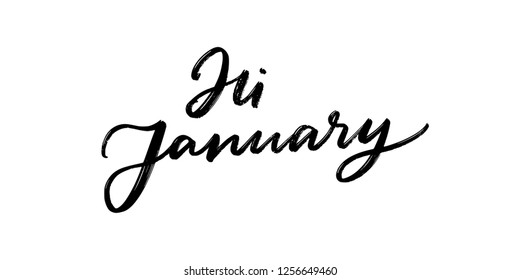 JANUARY WINTER MONTH VECTOR HAND LETTERING