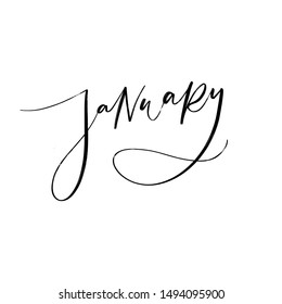 JANUARY WINTER MONTH VECTOR HAND LETTERING. WINTER MONTH