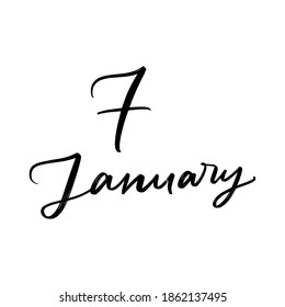 JANUAR WINTER MONAT VEKTOR HAND LETTERING. WINTERMONAT. TAGESVEKTOREN HAND LETTERING SYMBOL. Januar. FÜR KALENDER