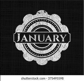 January written on a chalkboard