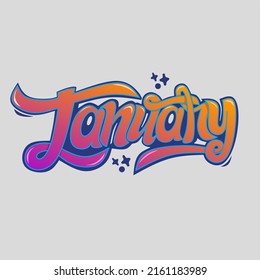 January's graffiti lettering is good for discount poster at eventts in January to make it look more attractive