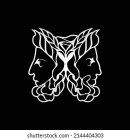 Janus God Logo, Cool and Modern, EPS 10 vector