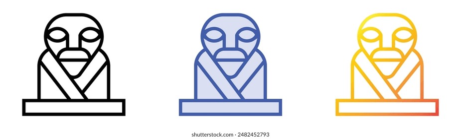 janus icon. Linear, Blue Fill and Gradient Style Design Isolated On White Background