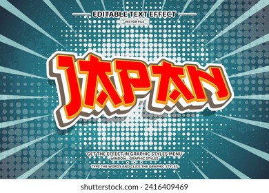 Japan 3D editable text effect template