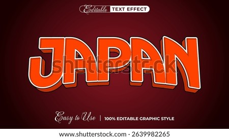 Japan 3d logo template editable text effect style