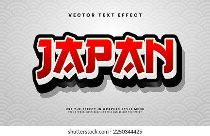 Japan 3D text effect, editable text style and suitable for celebrate asian events