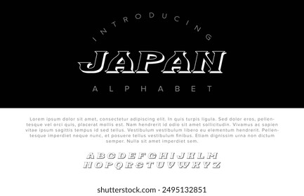Japan alphabet letters font for logo