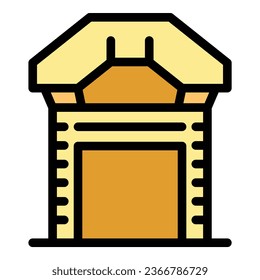 Japan arch icon outline vector. City kyoto. Tokyo map color flat