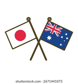 Japan und Australien Kreuzfahnen Vektor auf weißem Hintergrund
Vektor-Länderflaggen, die sich schneiden