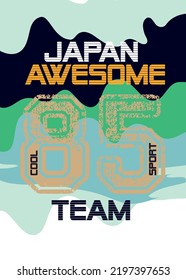 Japan Awesome Team,t-shirt Design Fashion Vector